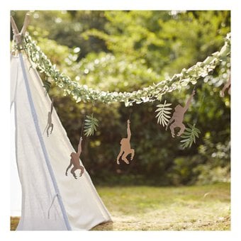 Ginger Ray Monkey and Leaf Jungle Bunting Backdrop 4m