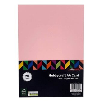 Pink Card A4 20 Pack