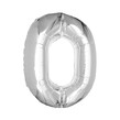 Extra Large Silver Foil Number 0 Balloon