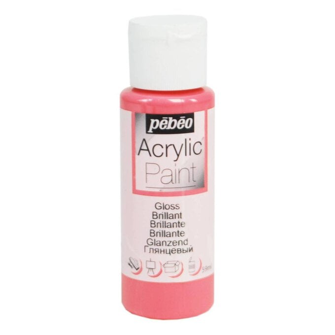 Pebeo Coral Pink Gloss Acrylic Paint 59ml
