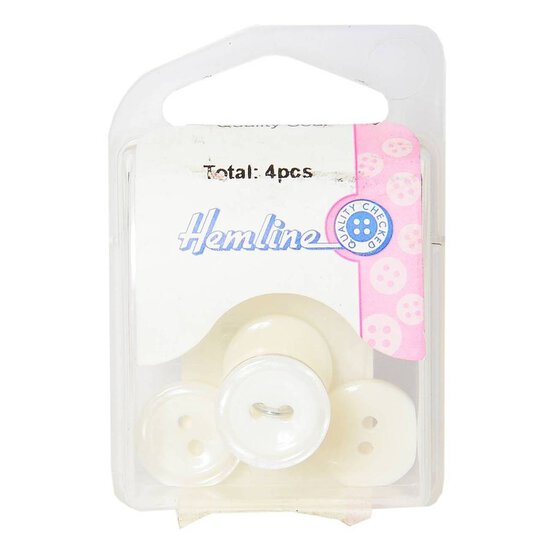 Hemline White Basic Knitwear Button 4 Pack image number 2