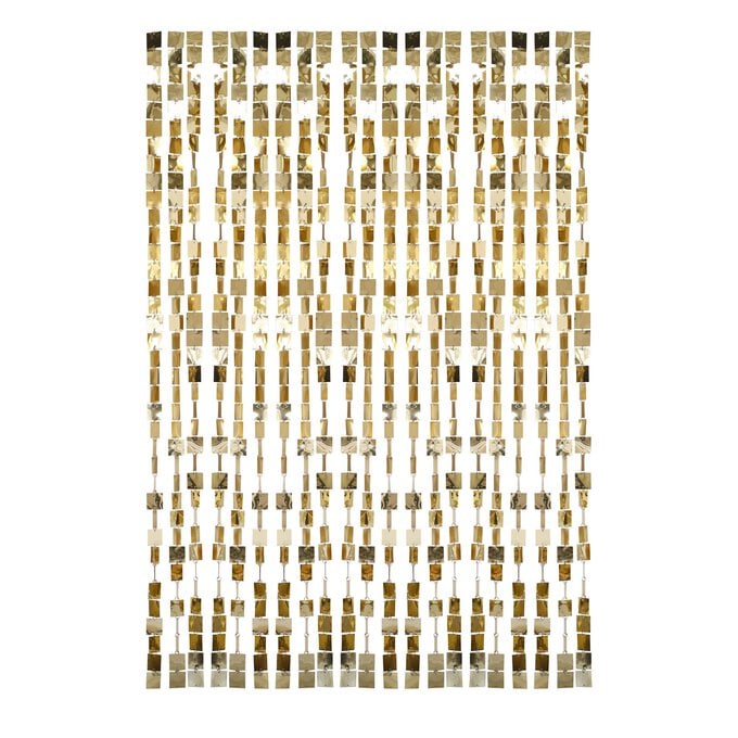 Ginger Ray Champagne Gold Sequin Hanging Backdrop 96cm x 2m image number 1