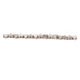 White Alloy Heart Bead String 23 Pieces
