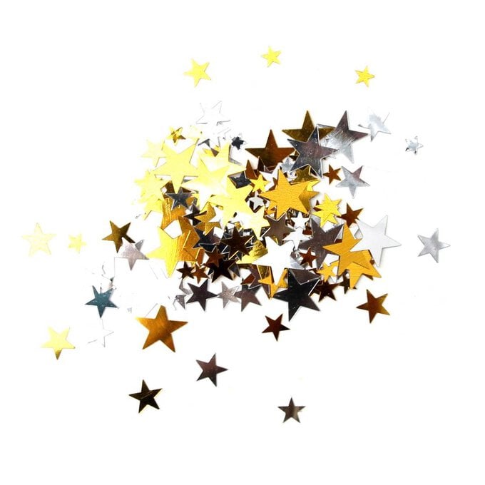 Silver and Gold Star Sequins 20g image number 1