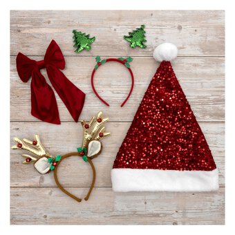 Red Sequin Santa Hat