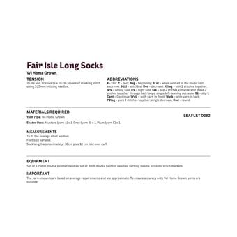 Knitcraft Fair Isle Long Socks Digital Pattern 0282 image number 2