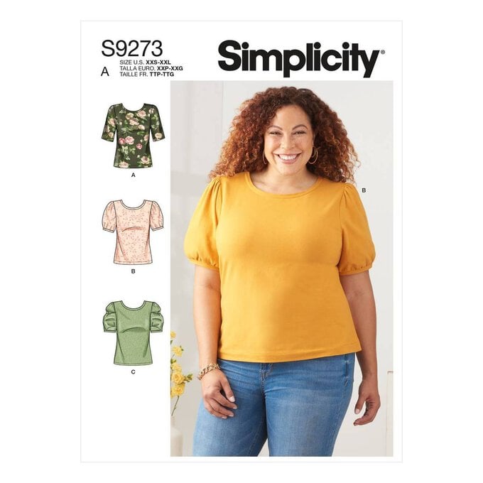 Simplicity Knit Top Sewing Pattern S9273 (XXS-XXL) image number 1