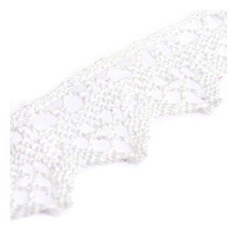 White Iridescent 30mm Cotton Lace Trim by the Metre