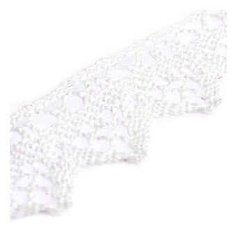 White Iridescent 30mm Cotton Lace Trim by the Metre image number 2