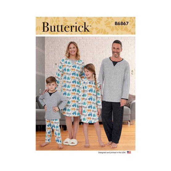 Butterick Family Top, Tunic and Trousers  Sewing Pattern B6867 (A XS-XL) image number 1