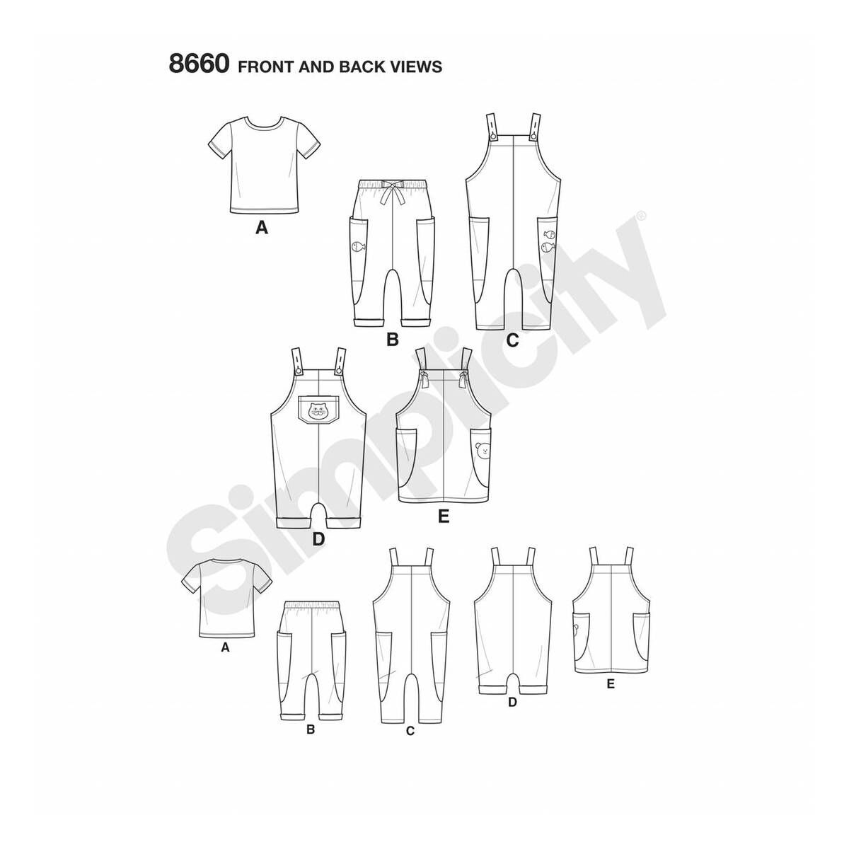 Simplicity Toddlers’ Separates Sewing Pattern 8660 Hobbycraft