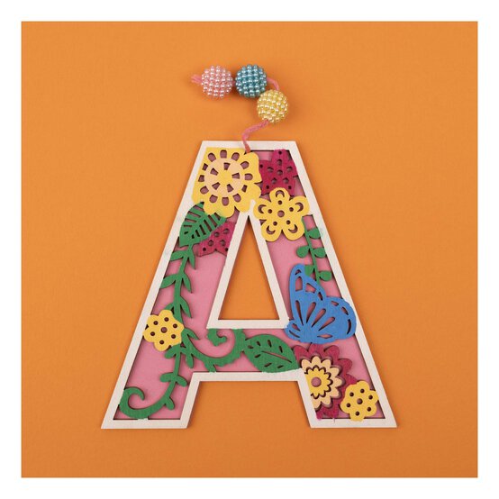 Wooden Filigree Hanging Letter D 12cm image number 3