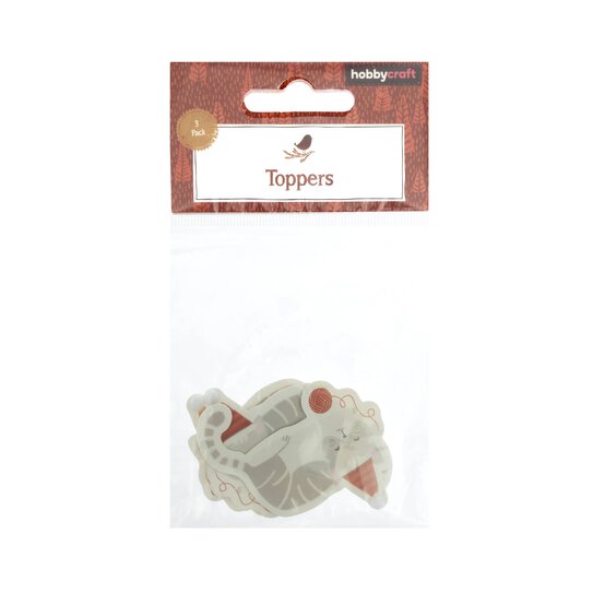 3D Pom Pom Hat Cat Toppers 3 Pack image number 5