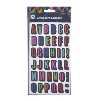 Bright Shadow Alphabet Chipboard Stickers 84 Pieces image number 3