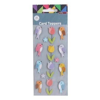 Tulip and Bird Card Toppers 15 Pack
