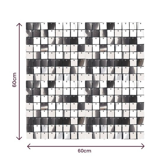 Create & Celebrate Silver Shimmer Wall Tiles 4 Pack image number 4