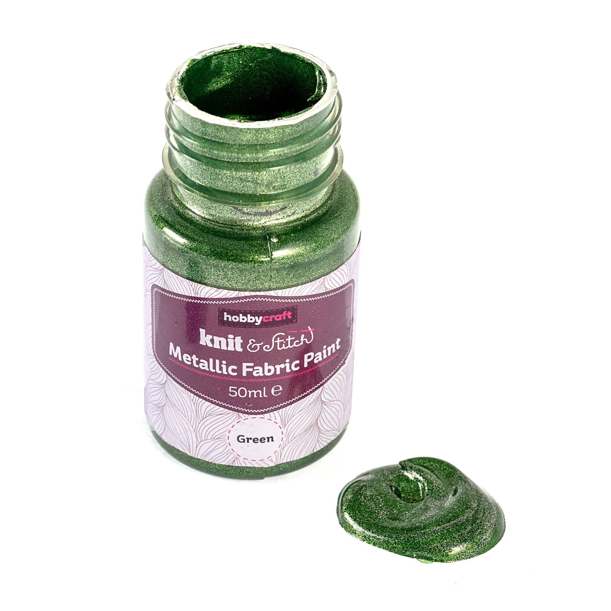 Green Metallic Fabric Paint 50ml Hobbycraft