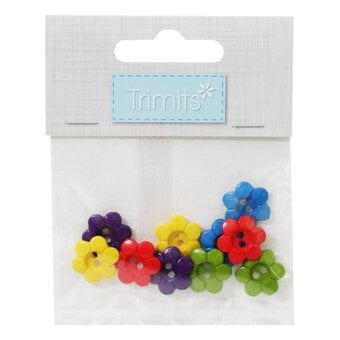 Trimits Six Petal Flower Craft Buttons 10 Pieces