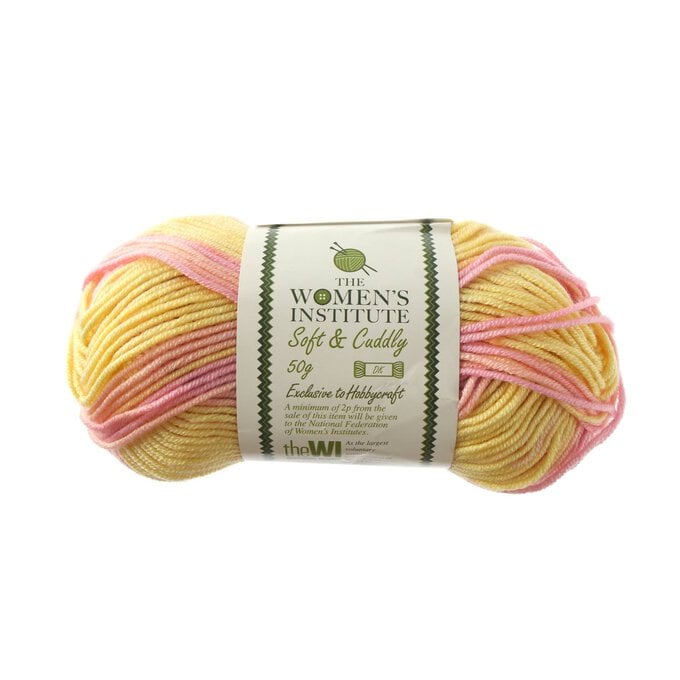 Women's Institute Striped Pink Mix Soft and Cuddly DK Yarn 50g image number 1