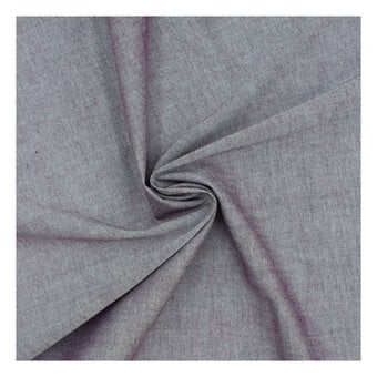 Plum Cotton Oxford Chambray Fabric by the Metre