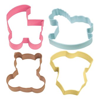 Wilton Baby Shower Theme Cookie Cutter Set 4 Pieces