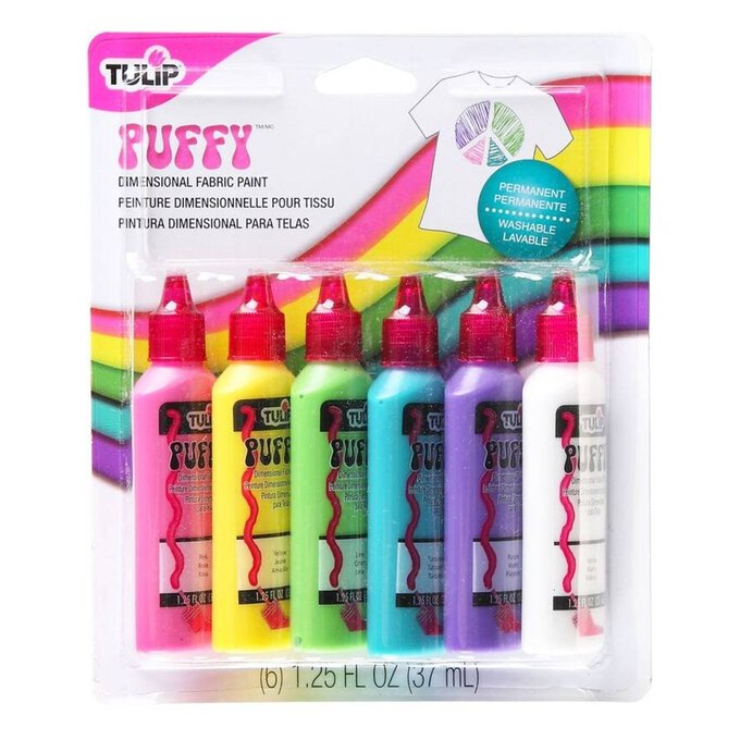 Tulip Puffy Fabric Paint 37ml 6 Pack image number 1