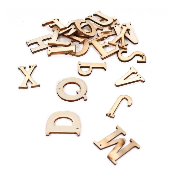 Natural Wooden Letters 26 Pieces image number 1