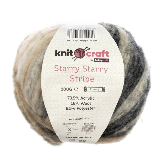 Knitcraft Ashen Sand Starry Starry Stripe 100g image number 1