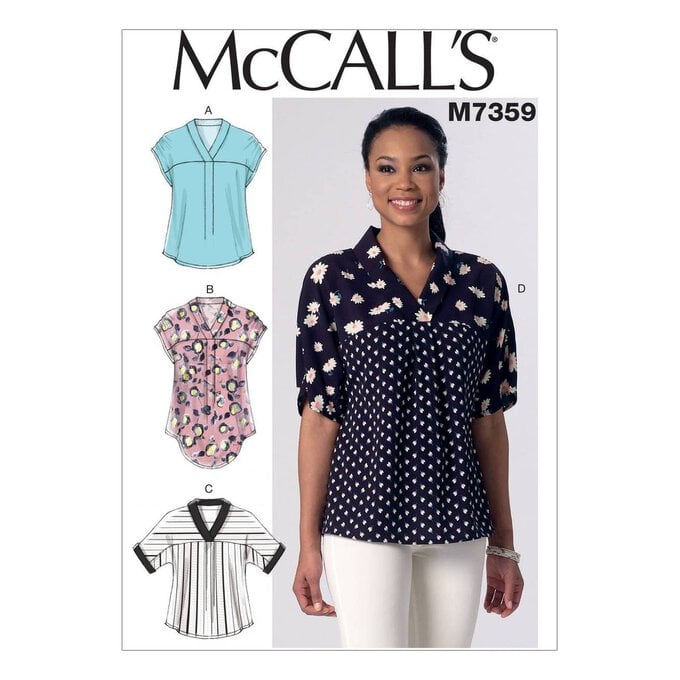 McCall’s V-Neck Tops Sewing Pattern M7359 (L-XXL) image number 1