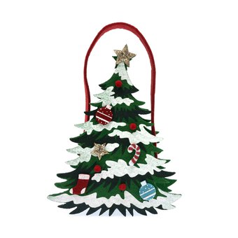 Christmas Tree Felt Bucket
