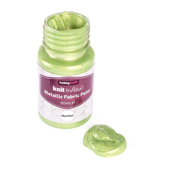 Menthol Metallic Fabric Paint 50ml image number 2
