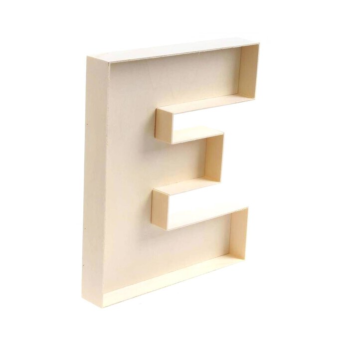 Wooden Fillable Letter E 22cm image number 1