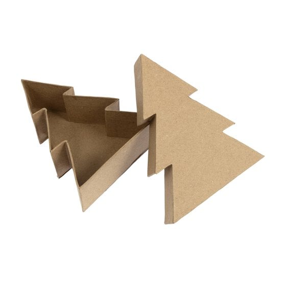 Mache Christmas Tree Box 17cm image number 3