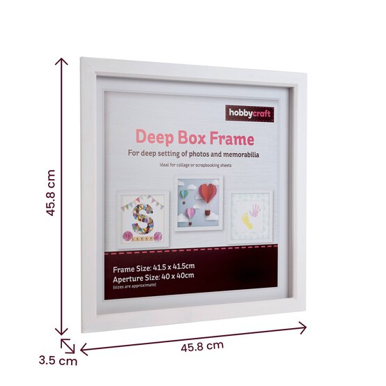 White Deep Box Frame 40cm x 40cm image number 4
