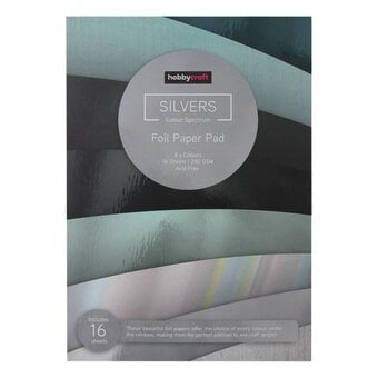Mixed Silver Foil Paper Pad A4 16 Sheets image number 2