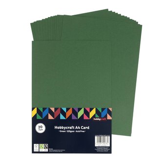 Dark Green Card A4 20 Pack