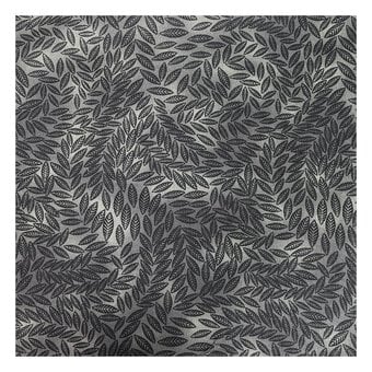 Black Cotton Textured Leaf Blender Fabric by the Metre