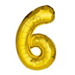 Extra Large Gold Foil Number 6 Balloon