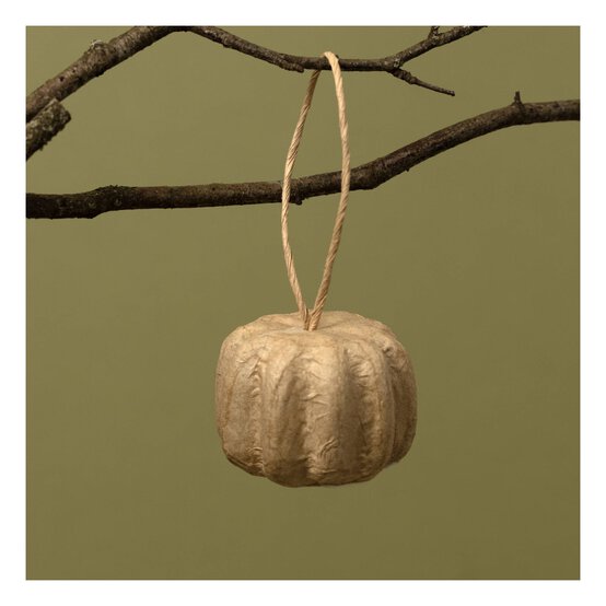 Hanging Mache Pumpkin Decoration 4cm image number 1