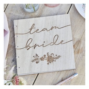 Ginger Ray Wooden Boho Team Bride Guest Book