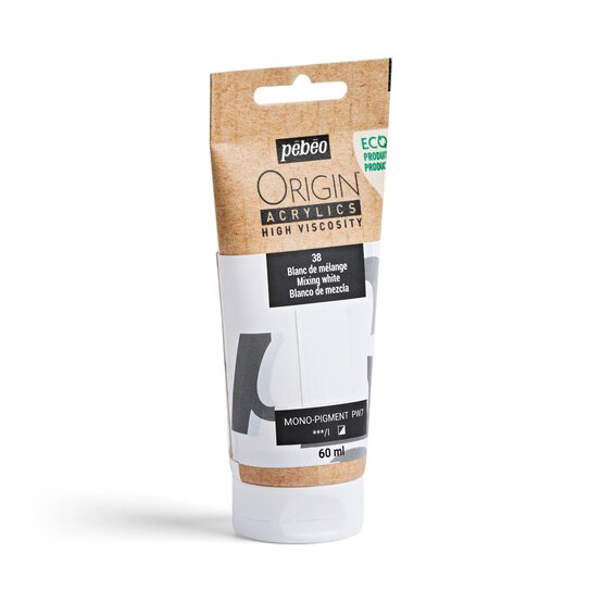 Pebeo Origin Mixing White Acrylic Paint 60ml  image number 1