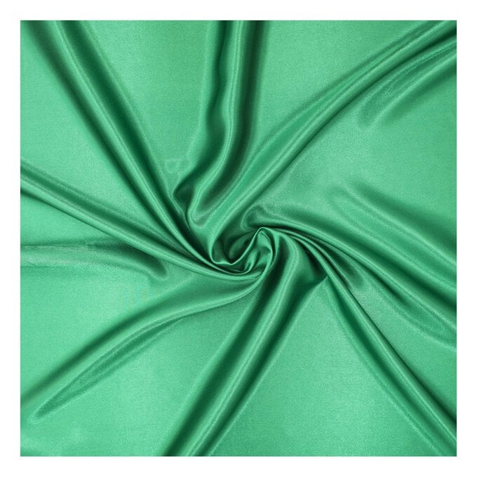 Emerald Silky Satin Fabric by the Metre image number 1