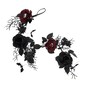 Black and Red Eyeball Rose Garland 1m image number 1