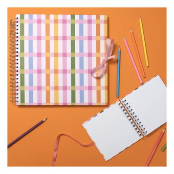 Spiral Bound Striped Scrapbook 6 x 6 Inches