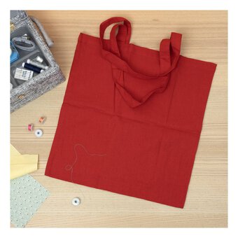 Red Cotton Shopping Bag