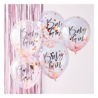 Ginger Ray Twinkle Twinkle Baby Girl Confetti Balloons 5 Pack image number 2