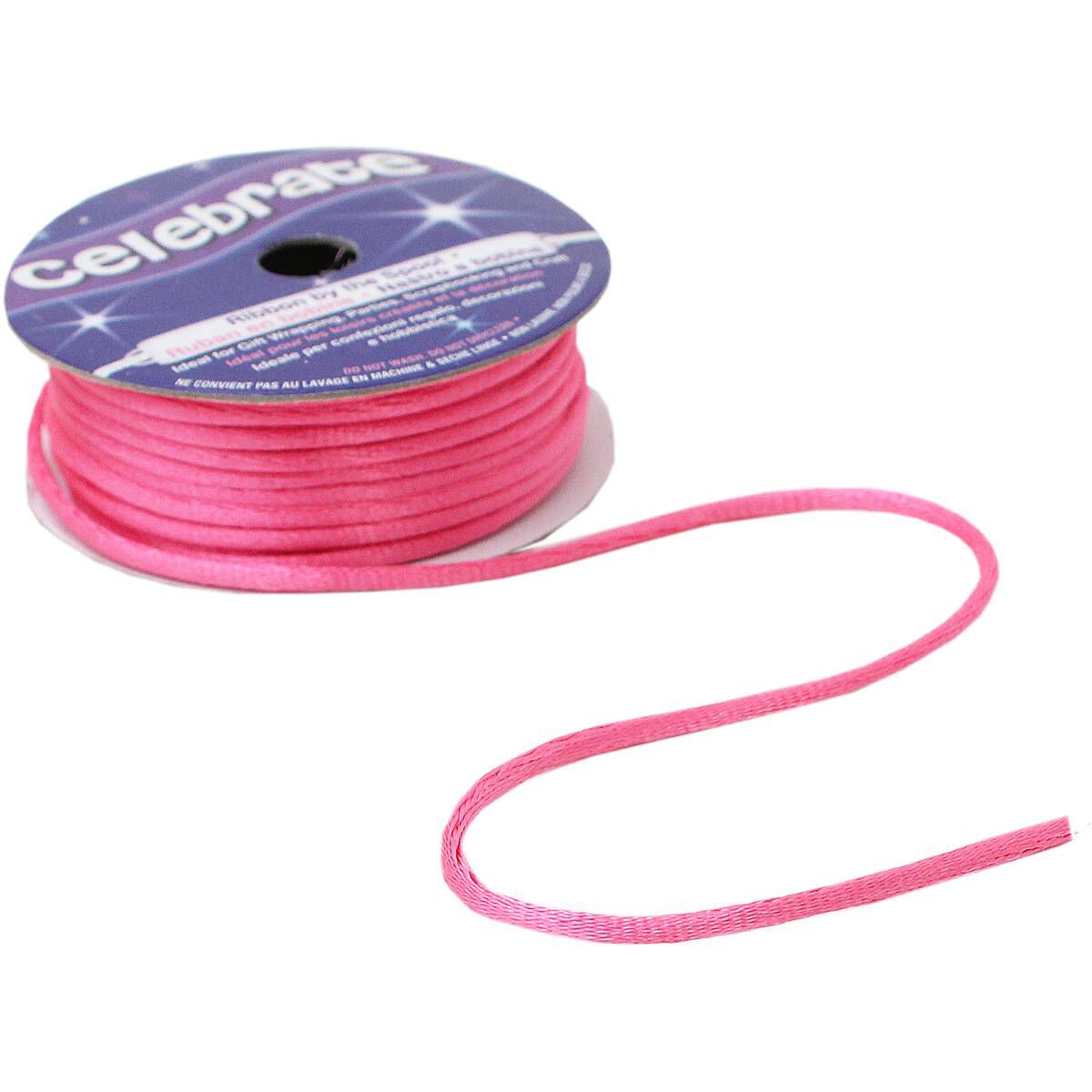 Hot Pink Ribbon Knot Cord 2mm x 10m Hobbycraft