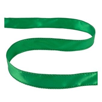 Bright Green Wire Edge Satin Ribbon 25mm x 3m