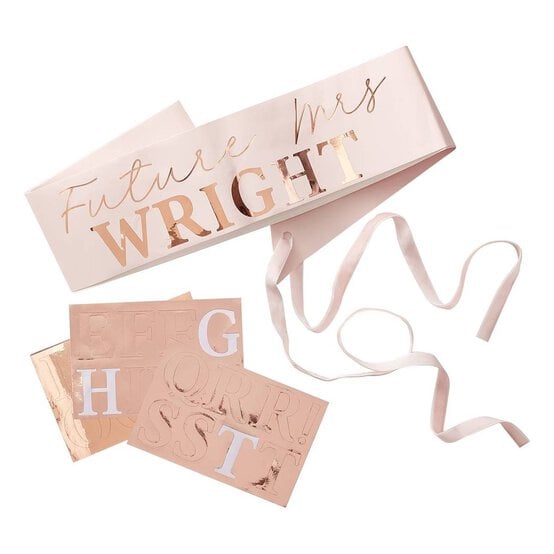 Ginger Ray Customisable Rose Gold Bride Sash image number 1