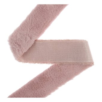 Dusky Pink Faux Fur Ribbon 3.5cm x 1m